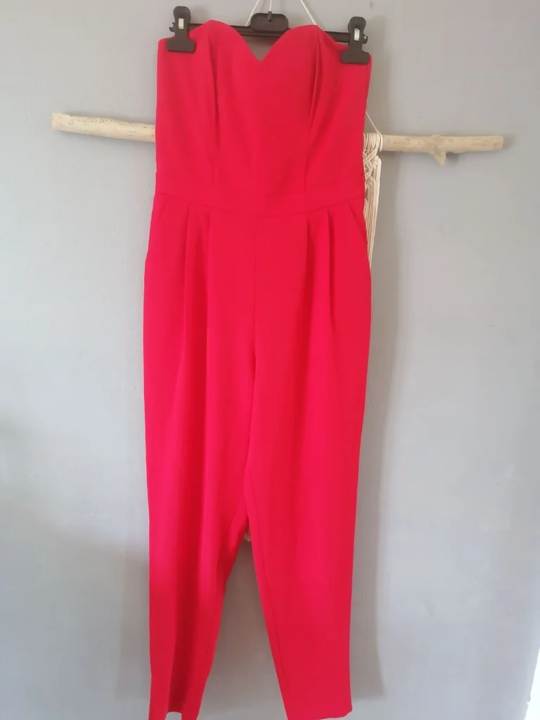 Combinaison bustier, 34, rouge, polyester, h&l